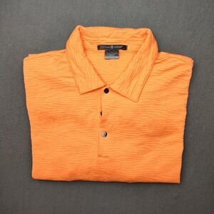 Nike Polo Mens Large Orange Tiger Woods Golf Performance Textured Stretch Work